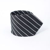 BLACK & WHITE STRIPED NECKTIE